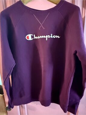 Champion Women’s Crewneck Sweatshirt in Deep Plum